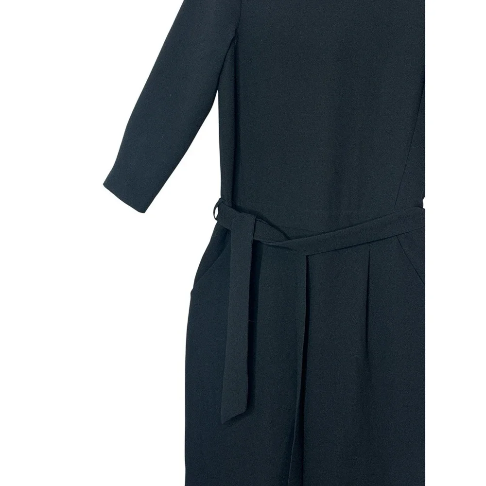 Madewell Jumpsuit Women's Size‎ 2 Black  Long Sleeve Tapered Ankle Pockets